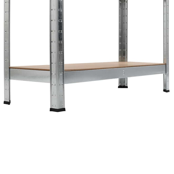 Varastohyllyt 2 kpl hopea 90x30x180 cm teräs ja MDF