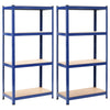 Varastohyllyt 2 kpl sininen 80x40x160 cm teräs ja MDF