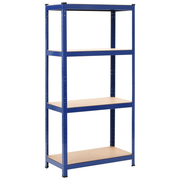 Varastohyllyt 2 kpl sininen 80x40x160 cm teräs ja MDF