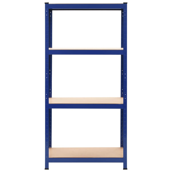 Varastohyllyt 2 kpl sininen 80x40x160 cm teräs ja MDF