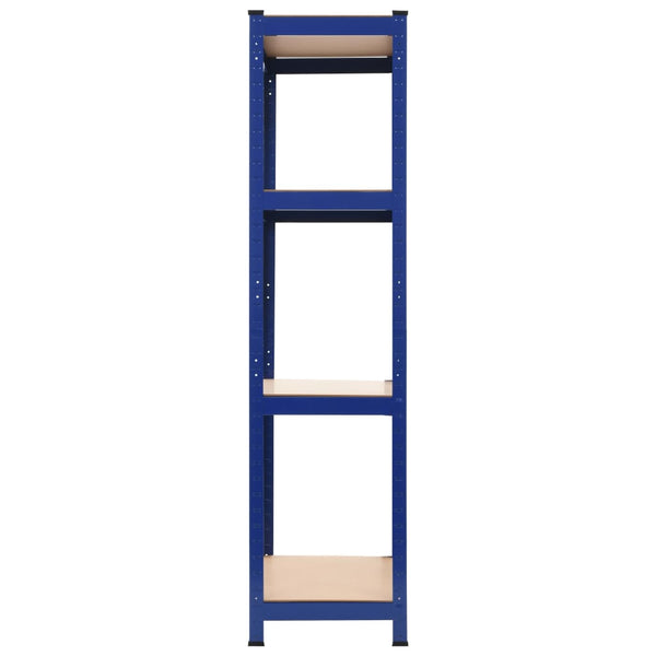 Varastohyllyt 2 kpl sininen 80x40x160 cm teräs ja MDF