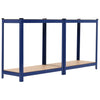 Varastohyllyt 2 kpl sininen 80x40x160 cm teräs ja MDF