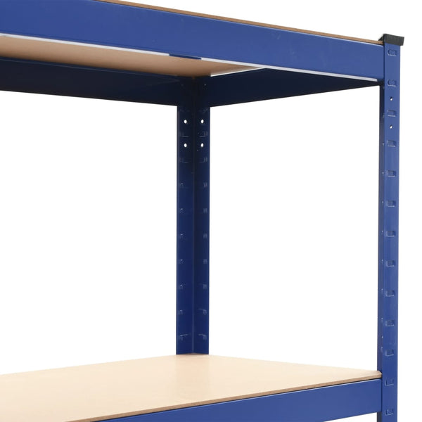 Varastohyllyt 2 kpl sininen 80x40x160 cm teräs ja MDF