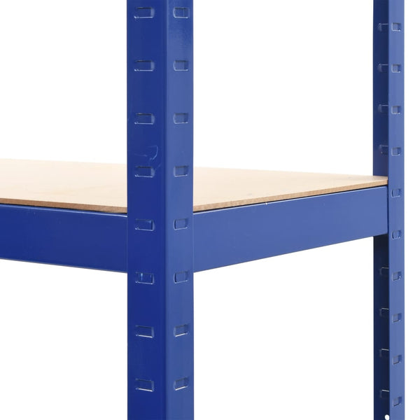 Varastohyllyt 2 kpl sininen 80x40x160 cm teräs ja MDF