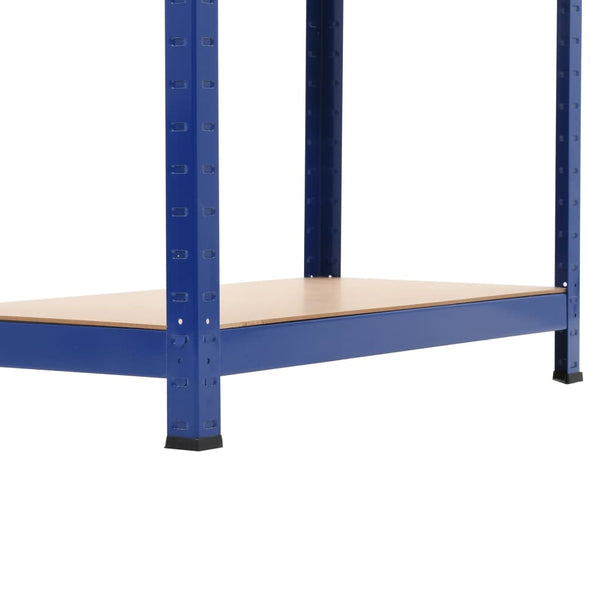 Varastohyllyt 2 kpl sininen 80x40x160 cm teräs ja MDF