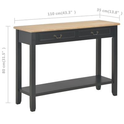 Sivupöytä musta 110x35x80 cm puu