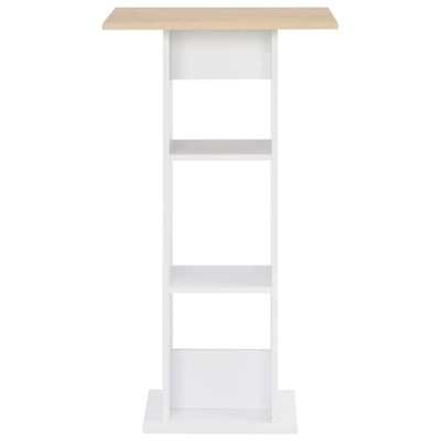 Valkoinen baaripöytä Rone 60x60x110cm (ja sonoma-tammi)