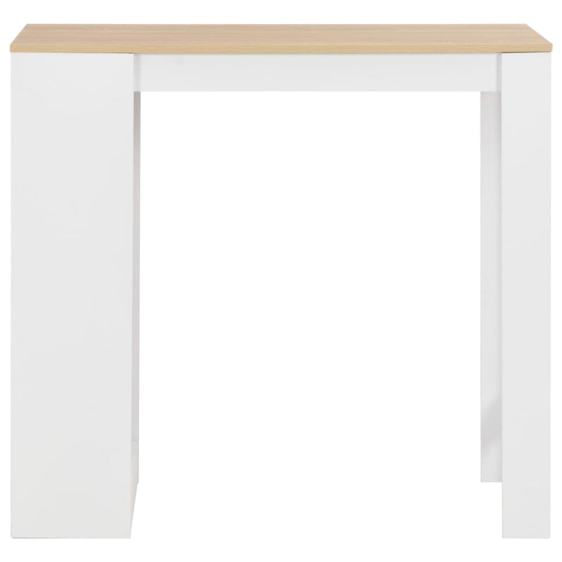 Baaripöytä Sande valkoisella hyllyllä 110x50x103cm