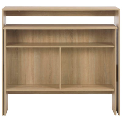 Baaripöytä kahdella pöytätasolla tammi Julendan 130x40x120cm