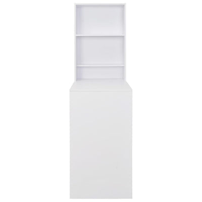 Valkoinen baaripöytä kaapilla Dinelu 115x59x200cm