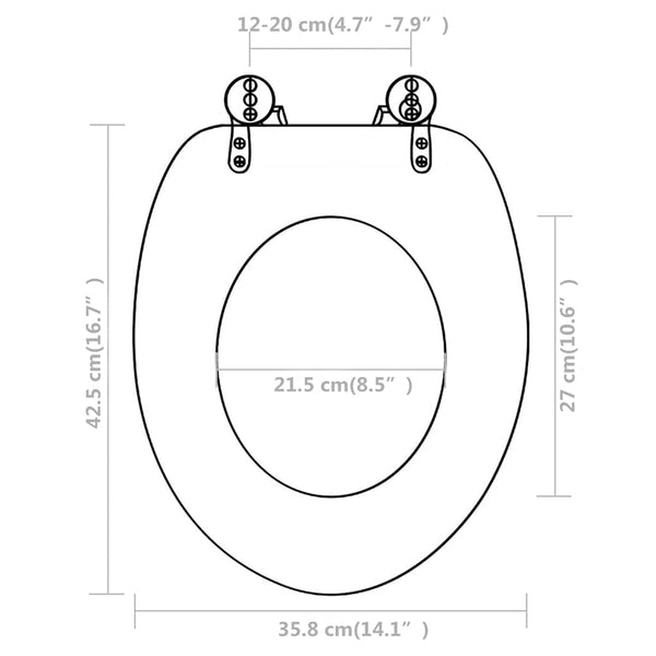 WC-istuimet soft-close kansilla 2 kpl MDF valkoinen