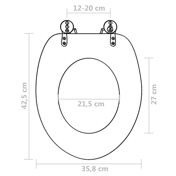 WC-istuimet hard-close-kansilla 2 kpl MDF musta