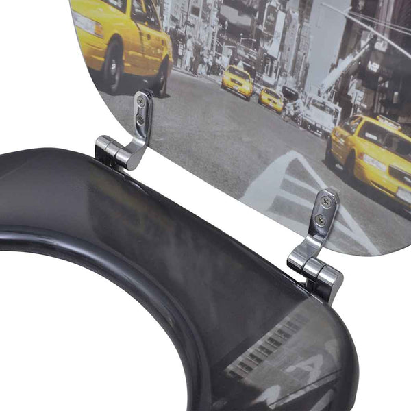 WC-istuimet hard-close kansilla 2 kpl MDF New York -kuosi