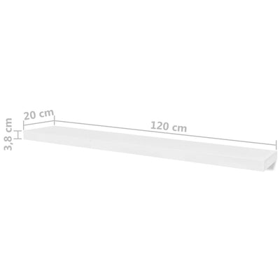 Valkoinen seinähyllyt Mardari 120cm (4 kpl)