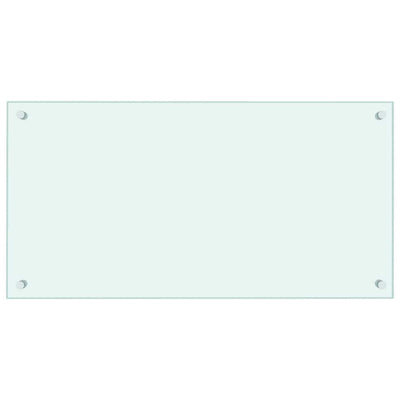 Valkoinen keittiön roiskesuoja Ikovics 80x40cm (karkaistu lasi)