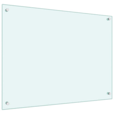 Valkoinen keittiön roiskesuoja Ikovics 80x60cm (karkaistu lasi)