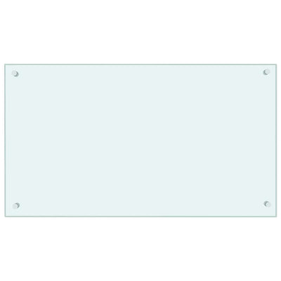 Valkoinen keittiön roiskesuoja Ikovics 90x50cm (karkaistu lasi)