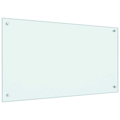 Valkoinen keittiön roiskesuoja Ikovics 90x50cm (karkaistu lasi)