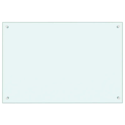 Valkoinen keittiön roiskesuoja Ikovics 90x60cm (karkaistu lasi)