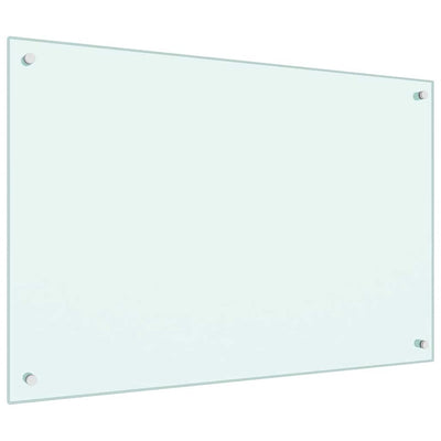 Valkoinen keittiön roiskesuoja Ikovics 90x60cm (karkaistu lasi)