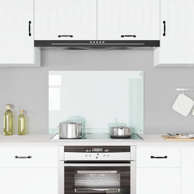 Valkoinen keittiön roiskesuoja Ikovics 90x60cm (karkaistu lasi)