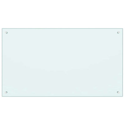 Valkoinen keittiön roiskesuoja Ikovics 100x60cm (karkaistu lasi)