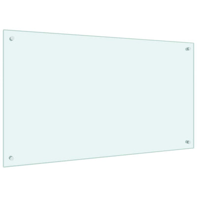 Valkoinen keittiön roiskesuoja Ikovics 100x60cm (karkaistu lasi)