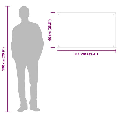 Valkoinen keittiön roiskesuoja Ikovics 100x60cm (karkaistu lasi)