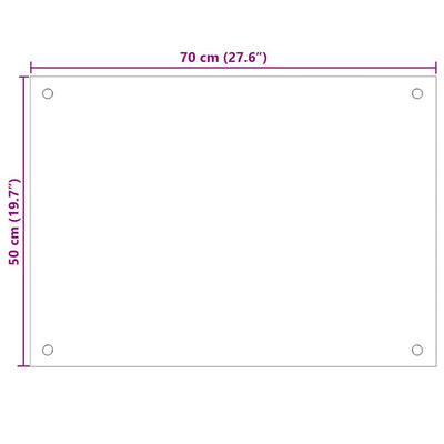 Läpinäkyvä keittiön roiskesuoja Ikovics 70x50cm (karkaistu lasi)