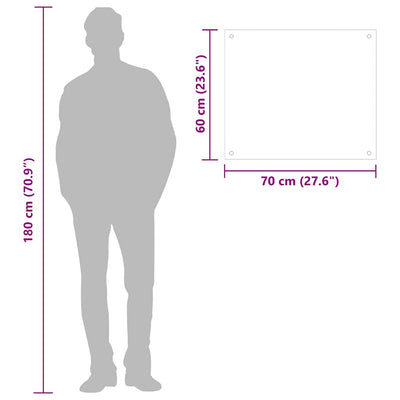 Läpinäkyvä keittiön roiskesuoja Ikovics 70x60cm (karkaistu lasi)