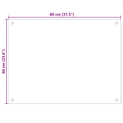 Läpinäkyvä keittiön roiskesuoja Ikovics 80x60cm (karkaistu lasi)