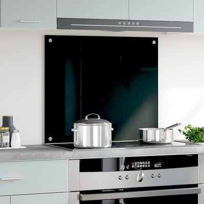 Musta keittiön roiskesuoja Ikovics 70x60cm (karkaistu lasi)