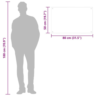 Musta keittiön roiskesuoja Ikovics 80x50cm (karkaistu lasi)