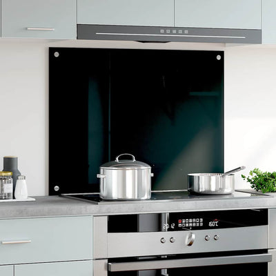 Musta keittiön roiskesuoja Ikovics 80x60cm (karkaistu lasi)