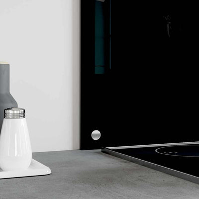 Musta keittiön roiskesuoja Ikovics 90x50cm (karkaistu lasi)