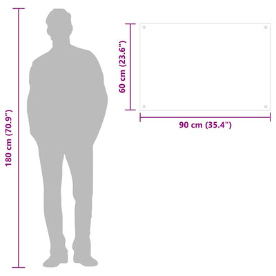 Musta keittiön roiskesuoja Ikovics 90x60cm (karkaistu lasi)