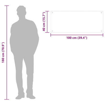 Musta keittiön roiskesuoja Ikovics 100x40cm (karkaistu lasi)