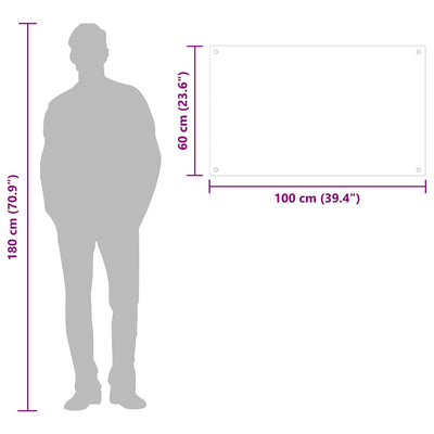 Musta keittiön roiskesuoja Ikovics 100x60cm (karkaistu lasi)