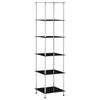 6-kerroksinen hylly musta 40x40x160 cm karkaistu lasi