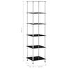 6-kerroksinen hylly musta 40x40x160 cm karkaistu lasi