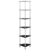 Musta hylly Amer 30x30x160cm (6-kerroksinen, karkaistu lasi)