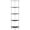 Musta hylly Amer 30x30x130cm (5-kerroksinen, karkaistu lasi)