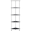 Musta hylly Amer 30x30x130cm (5-kerroksinen, karkaistu lasi)