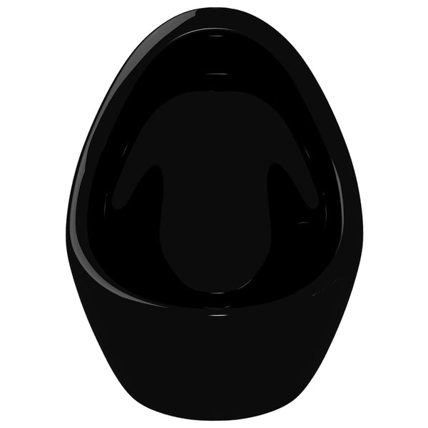 Musta seinään kiinnitettävä pisoaari keraaminen Mery