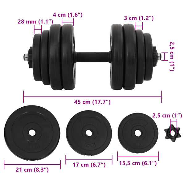 Käsipainosarja 2x15 kg