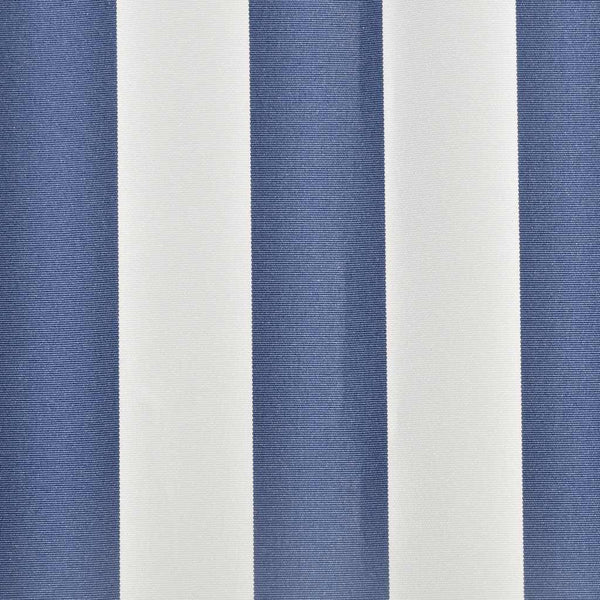 140010 vidaXL Awning Top Sunshade Canvas Navy Blue and White 4x3 m