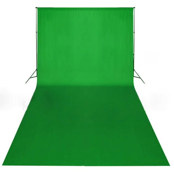 Taustakangas puuvilla vihreä 600x300 cm chromakey