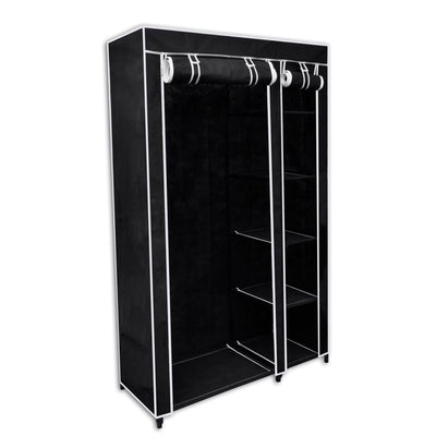 Kokoontaitettava vaatekaappi 110 x 45 x 175 cm musta