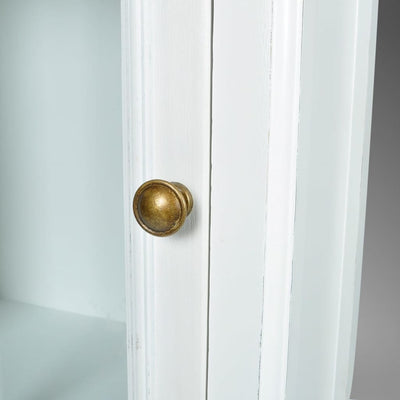 Valkoinen tyylikäs puinen kirjahylly Leviu (3 tasolla)