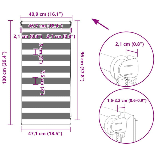 Musta zebra rullakaihdin Seusen 40x100cm